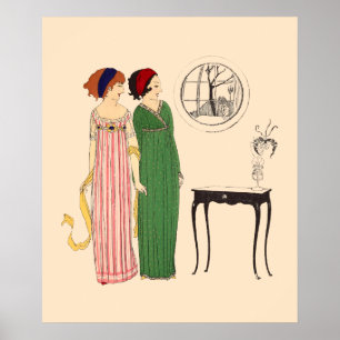 Art Deco 2 Paul Poiret Dresses by Paul Iribe Poster