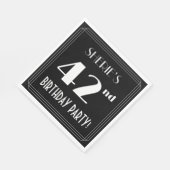 Art Deco 42e verjaardag met aangepaste naam Servet (Hoek)