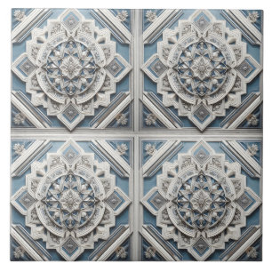 Art Deco 4 vierkanten Lijnen Alle tinten Grijs Bla Tegeltje