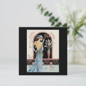 Art Déco 50E Anniversaire Gatsby Thème Invitations (Debout devant)