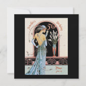 Art Déco 50E Anniversaire Gatsby Thème Invitations (Devant)