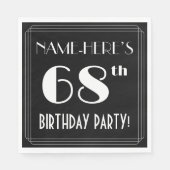 Art Deco: 68e verjaardag met aangepaste naam Servet (Voorkant)