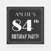 Art Deco: 84e verjaardag met aangepaste naam Servet (Voorkant)