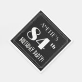 Art Deco: 84e verjaardag met aangepaste naam Servet (Hoek)