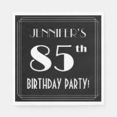 Art Deco: 85th Birthday Party met aangepaste naam Servet (Voorkant)