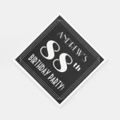 Art Deco: 88e verjaardag met aangepaste naam Servet (Hoek)