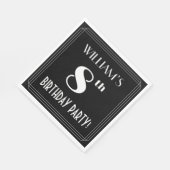 Art Deco: 8th Birthday Party met aangepaste naam Servet (Hoek)