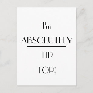 Art Deco absoluut tip top typografie Briefkaart