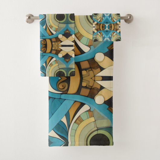Art Deco Abstract Bad Handdoek (Insitu)
