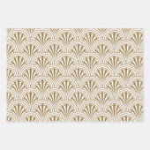 Art Deco Abstract Geometrisch Beige en Goud Inpakpapier Vel (Voorkant 3)