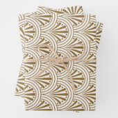 Art Deco Abstract Geometrisch Beige en Goud Inpakpapier Vel (In situ)