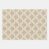Art Deco Abstract Geometrisch Beige en Goud Inpakpapier Vel (Voorkant)