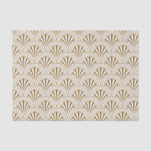 Art Deco Abstract Geometrisch Beige en Goud Tissuepapier