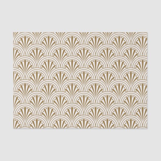 Art Deco  Abstract Geometrisch Beige en Goud Tissuepapier (Voorkant)