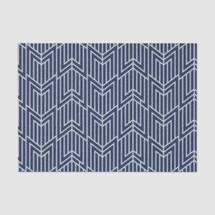 Art Deco Abstract geometrisch patroon blauw Tissuepapier