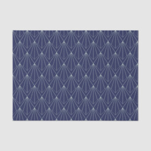Art Deco Abstract geometrisch patroon donkerblauw Tissuepapier