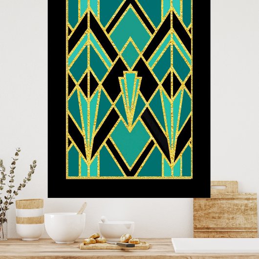 Art Deco Abstract patroon Poster (Keuken)