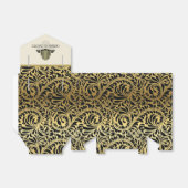 Art Deco abstracte gebouwen zwart, gouden bruiloft Bedankdoosjes (Uitgevouwen)