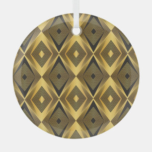 Art Deco: Abstracte geometrische achtergrond Glas Ornament