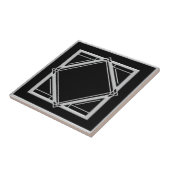 Art Deco Abstracte stijl zwart en zilver teile Tegeltje (Zijkant)