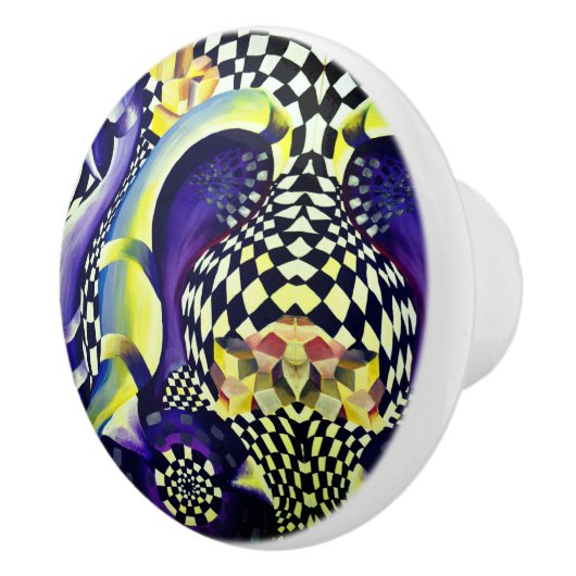 Art Deco - Abstracte verspreiding Keramische Knop (Rechts)