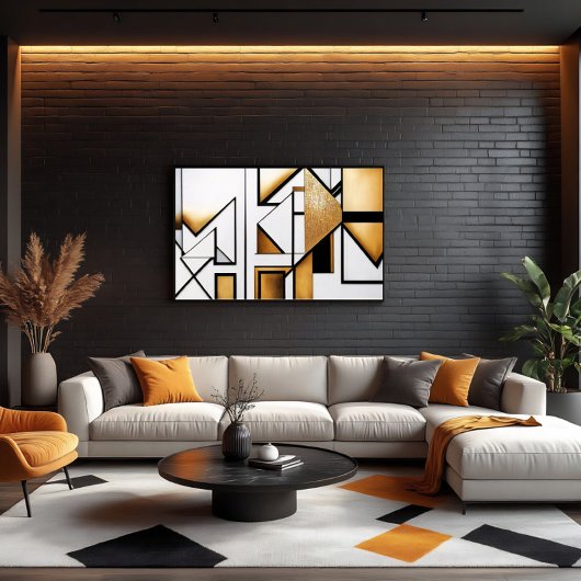 Art Déco Abstrait Or et Noir