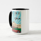 Art Deco-achtige mok met luchthaven Shoreham (Voorkant links)