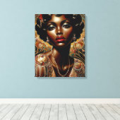 Art Deco Afro-Amerikaans portret Canvas Afdruk (Insitu (Houten vloer))