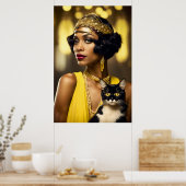 Art Deco, Afro-Amerikaanse Flapper, Gatsby Style Poster (Keuken)