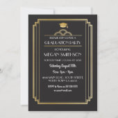 Art Deco Afstudeerfeest Nodig Goud 1920s Gatsby ui Kaart (Voorkant)