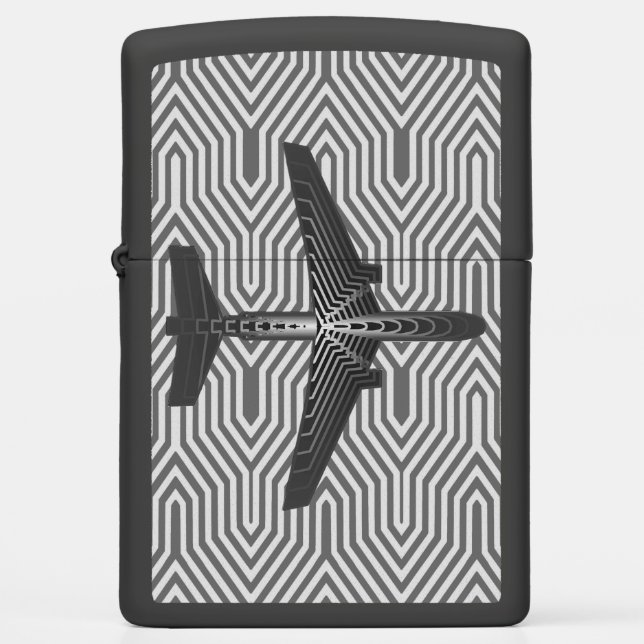 Art Deco Airplane, Graphite en Silver Grey (Voorkant)
