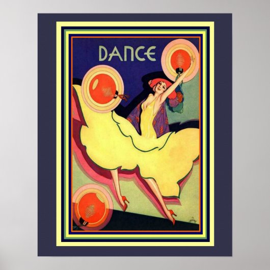 Art Déco Albert Vargas "Danse" 16 x 20 Poster (Devant)