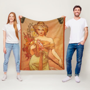 Art Deco, Alphonse Mucha,  kunst Fleece Deken