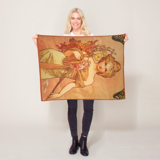 Art Deco, Alphonse Mucha,  kunst Fleece Deken (In situ)