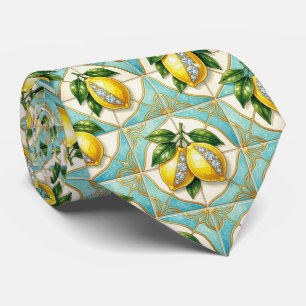 Art Deco Amalfi Citroen Middellandse Zee Diamanten Stropdas