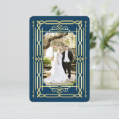 Art Déco Amour & Merci Gold Blue Photo Merci (Debout devant)