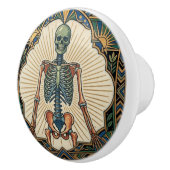 Art Deco Anatomical Human Skeleton Bones Keramische Knop (Rechts)