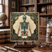 Art Deco Anatomical Human Skeleton Bones Tegeltje