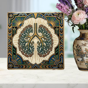 Art Deco Anatomische Longen Longziekten Tegeltje
