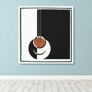 Art Deco antiek, kopje koffie met stoom Canvas Afdruk