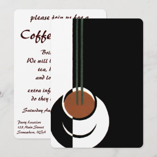 Art Deco antiek, kopje koffie met stoom Kaart