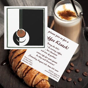 Art Deco antiek, kopje koffie met stoom Kaart
