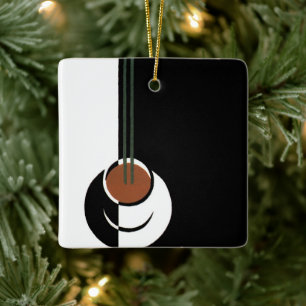 Art Deco antiek, kopje koffie met stoom Keramisch Ornament