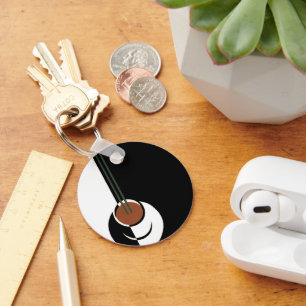 Art Deco antiek, kopje koffie met stoom Sleutelhanger