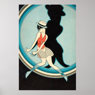 Art Deco Antiek - Voor Iedereen - Flapper op het P Poster