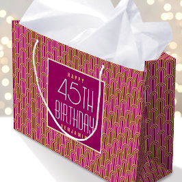 Art Deco Any Age Birthday Name Pink Gold Elegant Groot Cadeauzakje