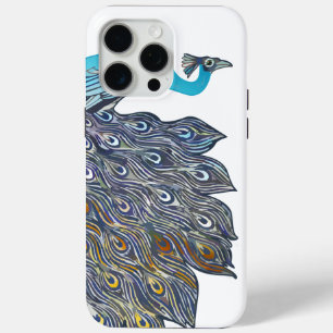 Art Deco Aqua Peacock elke kleur iPhone 15 Pro Max Hoesje