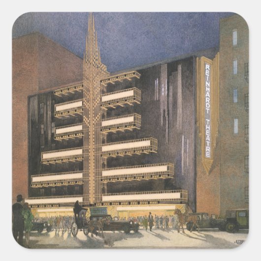 Art Deco Architecture, Building in NYC Vierkante Sticker (Voorkant)