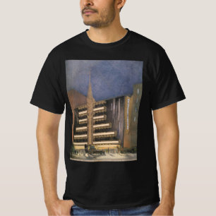 Art Deco-architectuur uit het verleden, gebouw in T-shirt