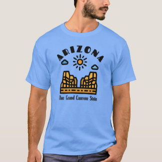 Art Deco Arizona De Grand Canyon State Zwarte Teks T-shirt